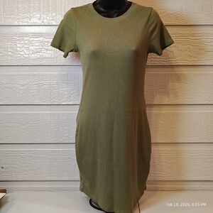 Melrose and Market Set of 3 Small Mini Dress Ribbed Bodycon Green Teal Black